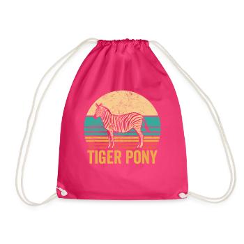 Lustiges Zebra Tiger Pony Retro - Turnbeutel - Fuchsia - Vorne