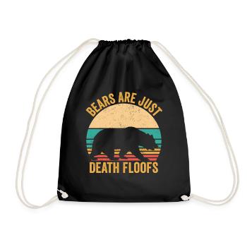 Funny bears are just death swimmers retro - Drawstring Bag - black - Front