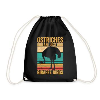 Drôles d’autruches ne sont que des girafes oiseaux rétro - Sac de sport léger - noir - Devant