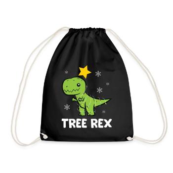 T-Rex - Tree Rex Lichterkette Stern Schneeflocke - Turnbeutel - Schwarz - Vorne