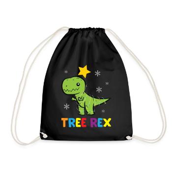 T-Rex - Tree Rex Light Chain Star Snowflake b - Drawstring Bag - black - Front