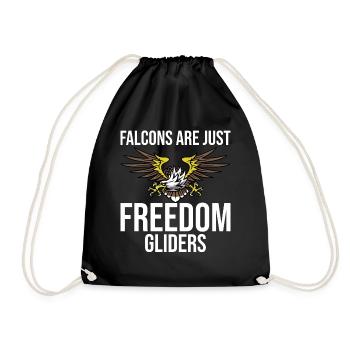 Merry falcons are just freedom gliders - Drawstring Bag - black - Front