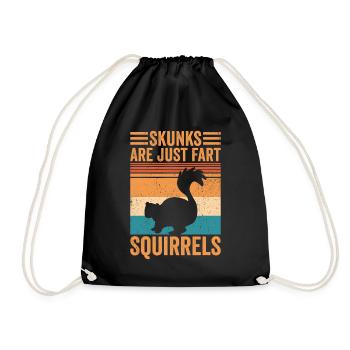 Funny skunk are just fart squirrel retro - Drawstring Bag - black - Front
