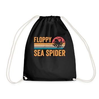 Lustiger Oktopus Floppy Sea Spider Retro - Turnbeutel - Schwarz - Vorne