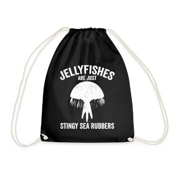 Les drôles de méduses ne sont que des gommes de mer avares - Sac de sport léger - noir - Devant