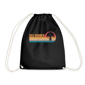 Lustige Qualle Meer Gummi Retro - Turnbeutel - Schwarz - Vorne