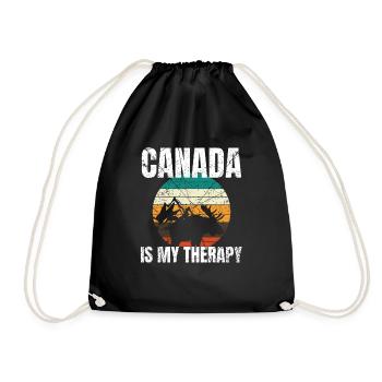 Canada Is My Therapy Kanada Urlaub - Turnbeutel - Schwarz - Vorne
