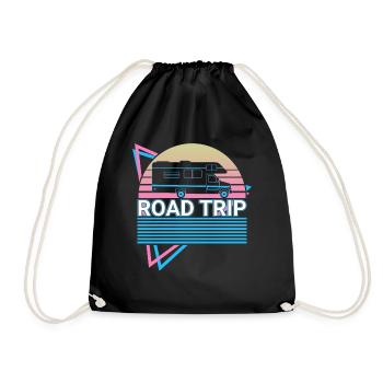 Road Trip Retro - Turnbeutel - Schwarz - Vorne