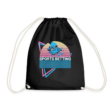 Sports Betting Bettor Retro - Drawstring Bag - black - Front
