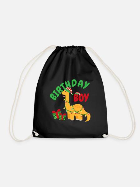 Weihnachten Dinosaurier Geburtstagskind Geburtstag - Turnbeutel - Schwarz
