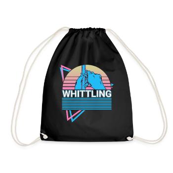 Carving machine Whittler Retro - Drawstring Bag - black - Front