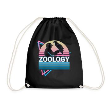 Zoology Zoologist Retro - Drawstring Bag - black - Front