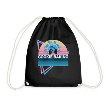 Baking Cookies Baker Retro - Drawstring Bag - black - Front