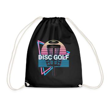 Disc Golf Player Retro - Drawstring Bag - black - Front
