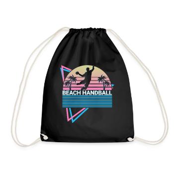 Beach Handball Player Retro - Drawstring Bag - black - Front
