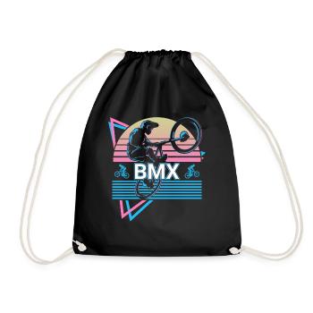 Bmx Biker Biking Retro - Turnbeutel - Schwarz - Vorne