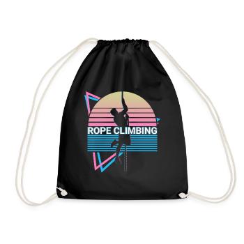 Rope climbing Rope climber retro - Drawstring Bag - black - Front
