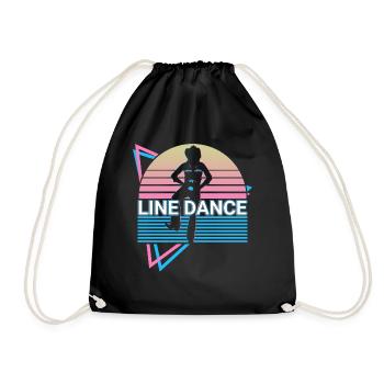 Line Dance Retro - Drawstring Bag - black - Front