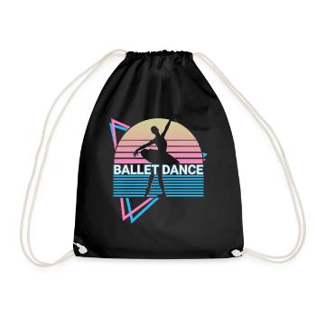 Ballet Dance Ballet Dancing Ballerina Retro - Drawstring Bag - black - Front