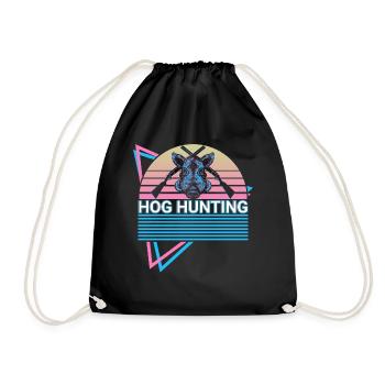 Schweinejagd Hog Hunter Retro - Turnbeutel - Schwarz - Vorne