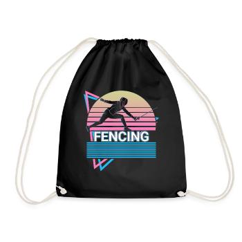 Fencing Fencing Retro - Drawstring Bag - black - Front
