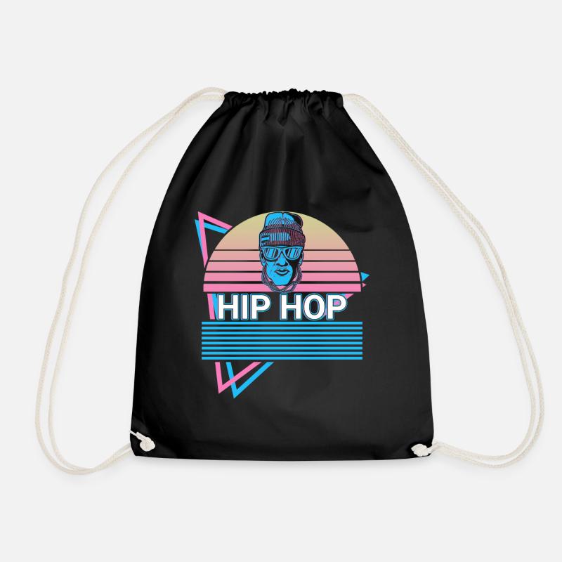 Hip Hop Retro - Drawstring Bag - black