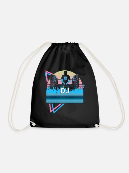 Dj Disc Jockey Retro - Turnbeutel - Schwarz