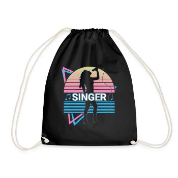 Chanteur Chant Rétro - Sac de sport léger - noir - Devant