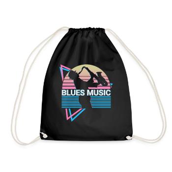 Blues Musik Retro - Turnbeutel - Schwarz - Vorne