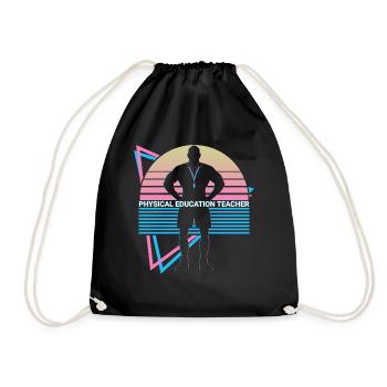 Sports teacher Sports teacher retro - Drawstring Bag - black - Front