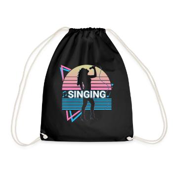 Chant Chanteur Retro - Sac de sport léger - noir - Devant