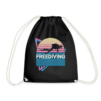 Freediving Freediver Retro - Drawstring Bag - black - Front