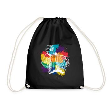 Accordéon, Design de musique coloré - Sac de sport léger - noir - Devant