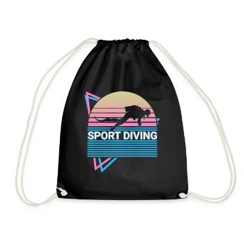 Recreational Diving Recreational Diver Retro - Drawstring Bag - black - Front