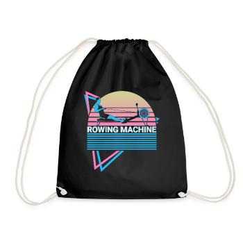 Rameur rétro - Sac de sport léger - noir - Devant