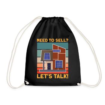 Need To Sell Let's Talk Immobilienmakler - Turnbeutel - Schwarz - Vorne