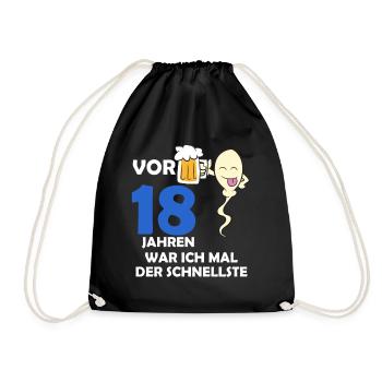 Vor 18 Jahren war ich mal der Schnellste - Turnbeutel - Schwarz - Vorne