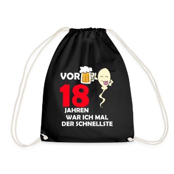 Vor 18 Jahren war ich mal der Schnellste - Turnbeutel - Schwarz - Vorne