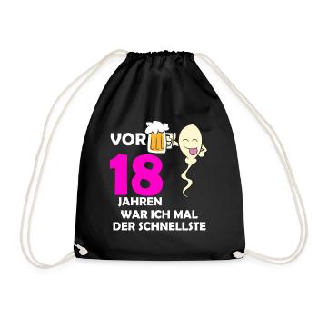 Vor 18 Jahren war ich mal der Schnellste - Turnbeutel - Schwarz - Vorne