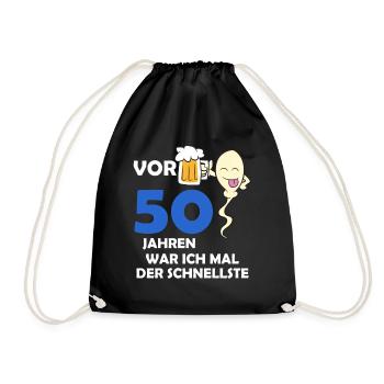 Vor 50 Jahren war ich mal der Schnellste - Turnbeutel - Schwarz - Vorne