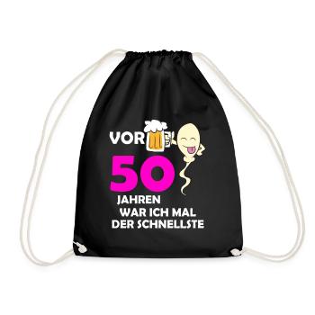 Vor 50 Jahren war ich mal der Schnellste - Turnbeutel - Schwarz - Vorne
