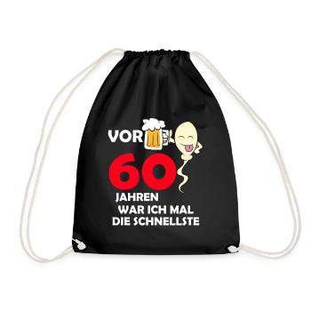 Vor 60 Jahren war ich mal die Schnellste - Turnbeutel - Schwarz - Vorne