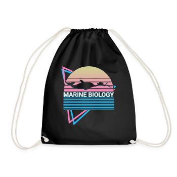 Marine Biology Retro - Drawstring Bag - black - Front