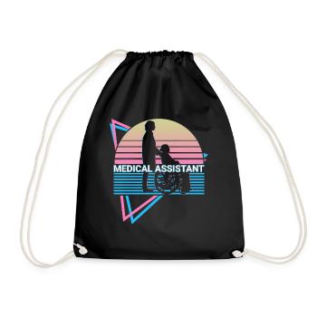 Assistant médical rétro - Sac de sport léger - noir - Devant
