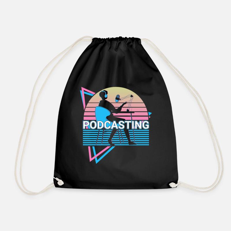 Podcasting Retro-Podcast - Turnbeutel - Schwarz