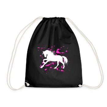 Pferde und Reiten. Reitmode für Pferdefreunde - Turnbeutel - Schwarz - Vorne
