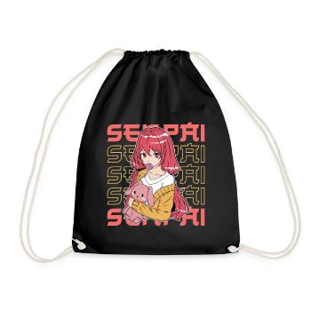 Anime Manga Senpai Japanese Art / Japan - Turnbeutel - Schwarz - Vorne