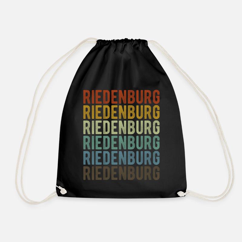 Riedenburg Stadt Retro Vintage - Turnbeutel - Schwarz