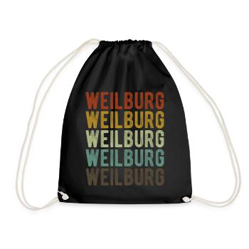 Weilburg Stadt Retro Vintage - Turnbeutel - Schwarz - Vorne