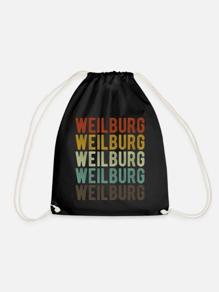 Weilburg Stadt Retro Vintage - Turnbeutel - Schwarz